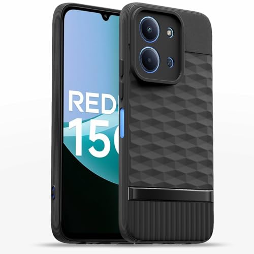 Image of Pikkme Back Cover for Redmi 15C 5G Camera Protection 3D Hexa Cube Design Silicone Protective Bumper Case (Black)