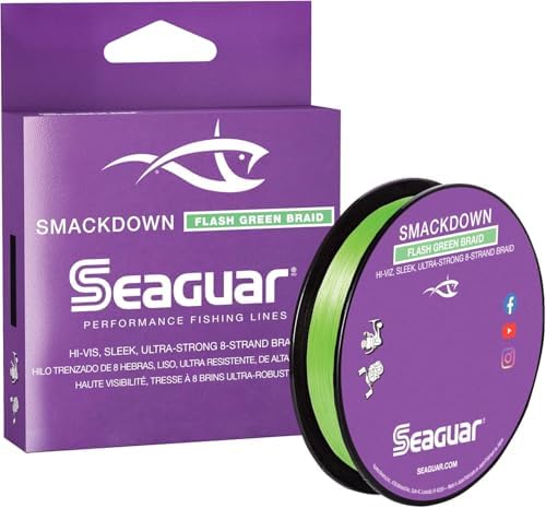 Seaguar Unisex-Erwachsene Smackdown – Flash Green Braid – 300 Fluorcarbon-Angelschnurvorfach, Grün, 65lb/300yds