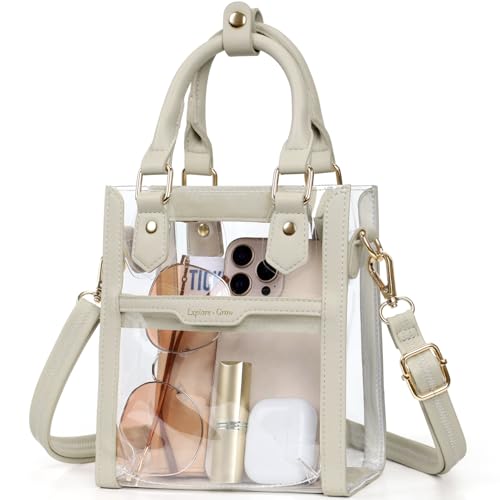 Image of PACKISM Clear Bag for Stadium Events - Clear Purses for Women Transparent Crossbody Messenger Bag for Concerts Game Day