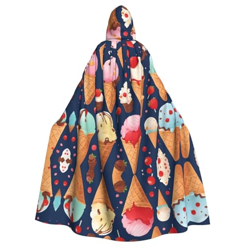 Cape à capuche imprimé crème glacée solution costume rapide homme femme