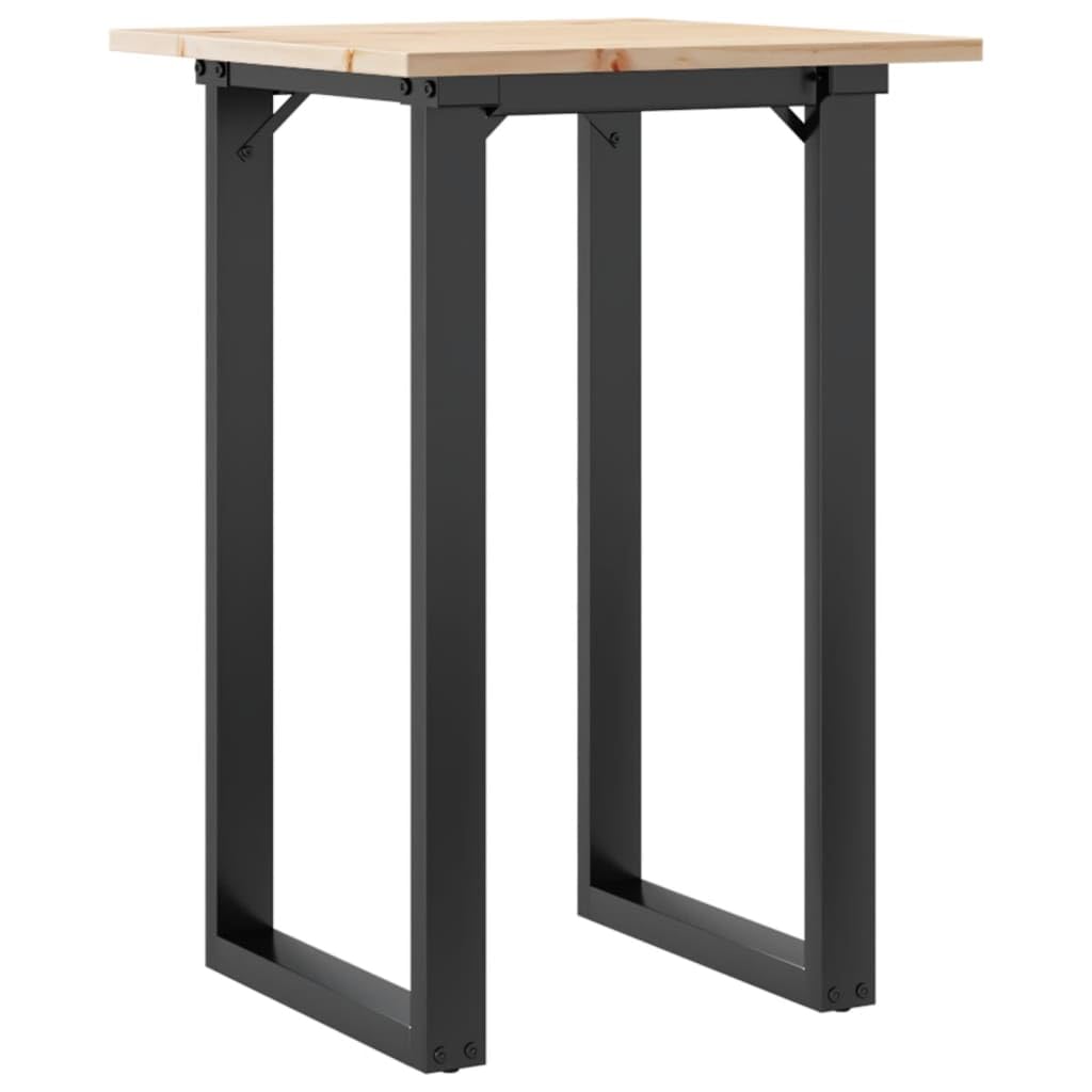 vidaXL Esstisch, Küchentisch mit O-Gestell, Speisetisch für Esszimmer Küche Wohnzimmer, Esszimmertisch, Massivholz Kiefer Stahl
