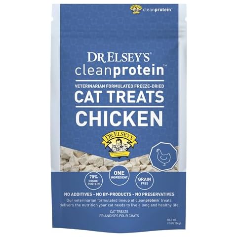 Dr. Elsey's Clean Protein Chicken Cat Treats - Freeze Dried Cat Food for All Cats - Chunky Healthy Cat Food w/Natural Ingredients, No Filler & Grains Cat Dry Food for Traning (0.5oz) Cover