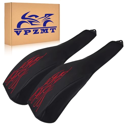 VPZMT PU Leather Flame Rear Trike Fender Bra for Harley Tri Glide Ultra Classic FLHTCUTG 2009-2023, Street Glide Trike FLHXXX 2010-2011 (Red)