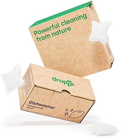 Dropps Dishwasher Detergent | Lemon, 64 Pods | Deep Cleans for Sparkling, Shiny Dishes| Low-Waste Packaging | No Rinse Aid or Pre-Wash Needed | Powered by Natural Mineral-Based Ingredients