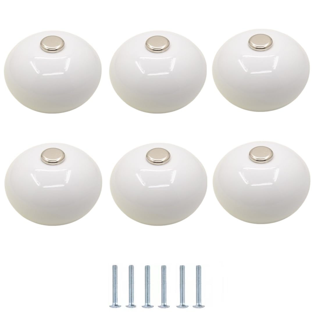 Enmrfvkz Wit Ceramic Cupboard Drawer Handle Knobs, Ceramic Copper Cupboard Drawer Door Knobs 6 Pack Multicolor 40Mm(Wit)