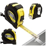 MIB Taschenrollbandmaß 5 m | Maßband mit magnetischem Endhaken & Gürtelclip | Rollmaßband mit Feststeller & Rücklauf | Robustes Bandmaß mit 2-seitiger Skala | 16 mm Bandbreite | Für Heim & Handwerk