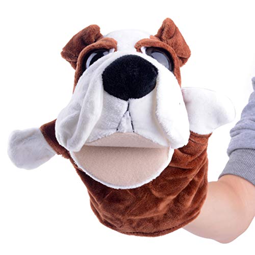 Plush Dog Puppy Open Mouth Hand Puppets Animal Toys Imaginative Pretend Play Storytelling