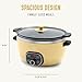 GreenLife 6QT Slow Cooker, Non-Toxic PFAS-Free Ceramic Nonstick Removable Interior Bowl, Programmable, Family Friendly, Keep Warm, Stovetop & Oven Safe, Dishwasher Safe Parts, Timer, Glass Lid, Yellow