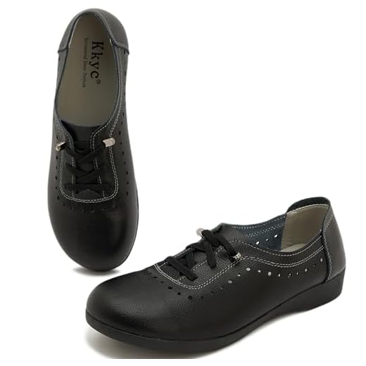 Kkyc Sapatos Femininos Confortáveis Mocassins de Couro Slip On Tênis Bonitos de Enfermeira Sapatos de Trabalho Leves e Casuais para Caminhada