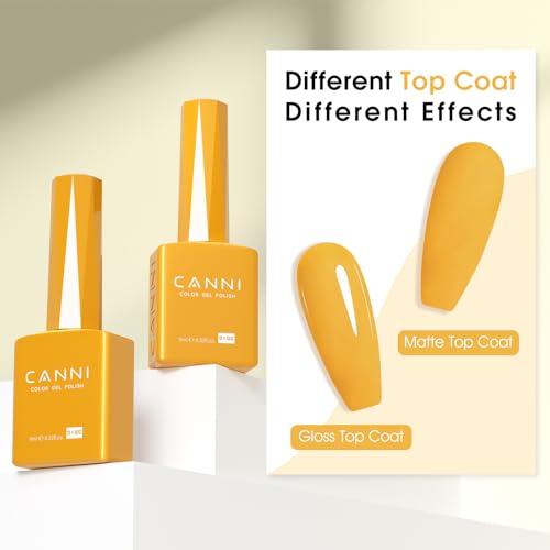 Image of CANNI 9ml Orangey Yellow Gel Nail Polish, High Gloss UV LED Soak Off Gel