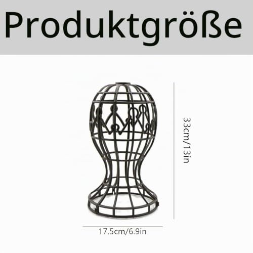 Foto von mimzemamz Perücke Ständer Tragbare Falten Plastik Perückenständer Halter beweglicher Perücke-Standplatz Perücke Trockner, Schaufensterpuppe Kopfstand, Stand für Trainingskopf, 1 Stück, Schwarz