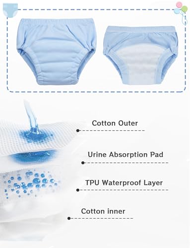 SEAUR Weiche Baumwoll Unterwäsche Baby Trainingshose Töpfchen Trainingsunterhosen Baby Wiederverwendbar Elegant 2-3 J