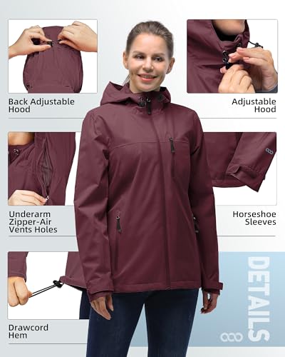 Image of 33,000ft Packable Rain Jacket for Women Waterproof Raincoats with Hood
