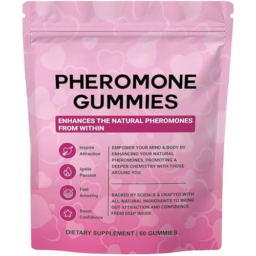 Garlicoccc Official Pheromone Gummies with Slippery Elm for Women Enhance Supports Charm Supports Balance Confidence & Social Vibe Vegan Non-GMO Gluten-Free Strawberry Flavor 60 Gummies