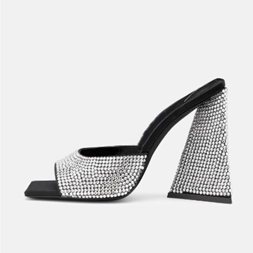 MILDSEVEN Sexy Women's High Heel Slippers with Crystal, Large Size Open Toe Casual Fashion Sandals for Banquets, Parties And Wedding2