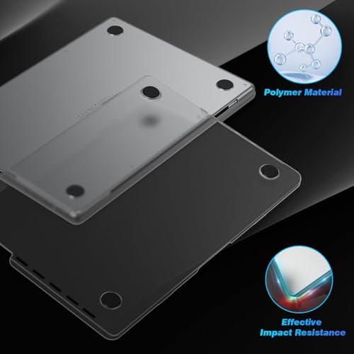 Image of EooCoo Case Compatible for MacBook Pro 14 inch M5 2026 2025-2021 M4 M3 M2 M1,A3427 A3426 A3434 A3112 A3185 A3401 A2918 A2992 A2779 A2442 Pro /Max Chip,Ultra-Thin Translucent Hard Shell Cover-Space Gray