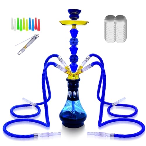 Hookah Set With Everything 4 Hose 22" Premium Hookah Shisha set with Glass Vase