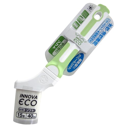 【箱売り】ハンディ・クラウン INNOVA ECO刷毛 ソフト 40mm(15号) 10本入り 水性油性兼用 ラバーグリップ ウェーブ繊維仕様 熱溶着固定 毛が抜けにくい ニス・ステイン・木部塗料向き