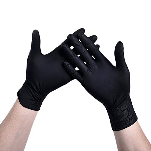 Desconocido JIER Guantes Desechables Guantes antiest¨¢ticos de Limpieza higi¨¦nica para lavavajillas 100 / Caja (Negro,L)