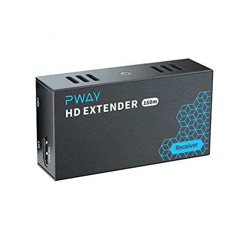 Image of PWAY HDMI Extender 500ft RX Only, One to Many Over Gigabit Switch No Delay Over Cat5e /6, Search for B0C36WM1MZ to get the Set (TX + RX)