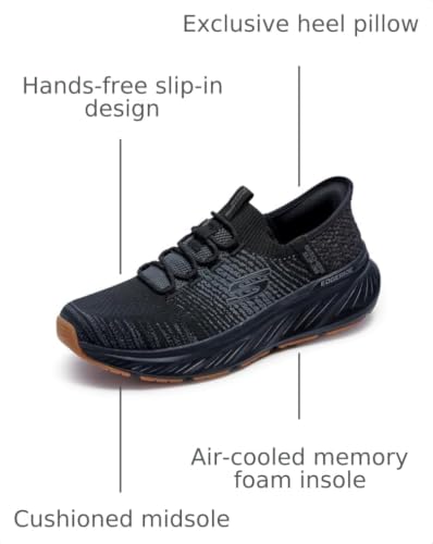 Skechers Skechers Men's Edgeride Raygo Hands Free Slip-in Sneaker,Black/Black,6.5