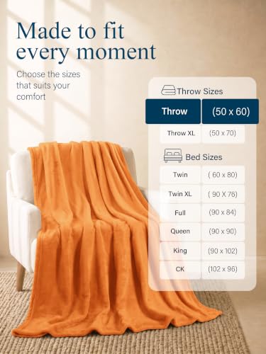 Image of Utopia Bedding Soft Fleece Bed Blanket Throw Size Burnt Orange (50x60 Inch)