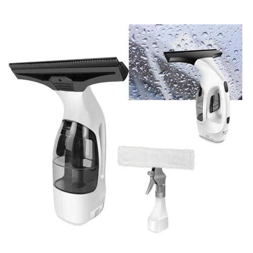 Nettoyant électrique sans fil pour vitres | Réservoir d'eau de 150 ml, grattoir en caoutchouc de 28 cm | Durée de vie de 50 minutes, IPX4 | Pour verre, miroir, carrelage, vitres de voiture