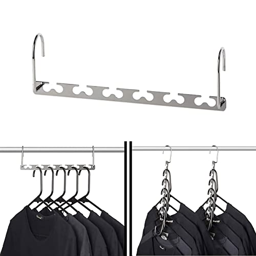 Kleverise 20 Space Saving Hangers - Magic Cascading Hangers Stainless Steel Clothes Hangers - Clothing Closet Space Saving Storage Organizers #TOP6