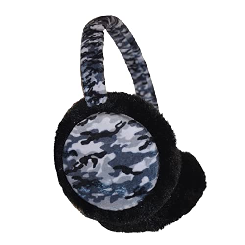 Grey Camo Fluffy Ear Muffs For Men And Women, Fuzzy Adult Earmuffs, Adjustable Winter Ear Warmer Headband #TOP28