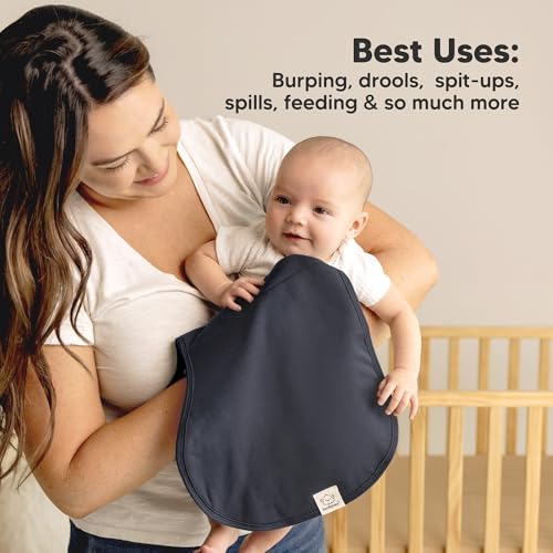 KeaBabies 4-Pack Baby Burp Cloths Baby Girl, Boy - Organic Cotton Burp Cloth, Extra Large, Absorbent, Soft Burping Cloths & Bibs Set for Babies, Newborn Burp Clothes, Thick Burp Rags (Eclipse) - Thumbnail 6