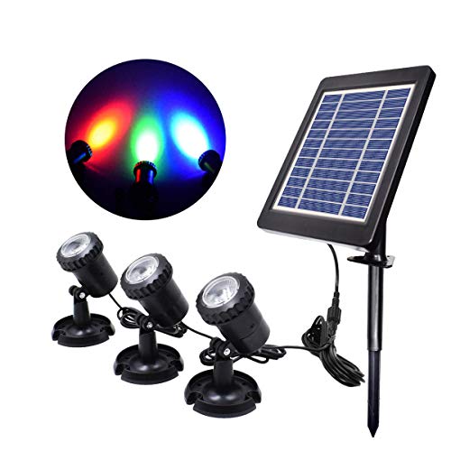MHYNLMW IP68 3 IN1 Étanche de Fontaine sous-Marine Étang lumières lumières solaires LED Projecteurs RVB Lampes pour Piscine amphibie extérieure Piscine Piscine Piste d'aquarium