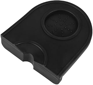 Coffee Tamping Mat, Espresso Silicone Tamper Mat Anti-skid Multi-function Corner Pad Holder, 12.5×14cm/4.92×5.51inch(Black)