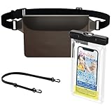 ベルモンド 2個セット スマホ 防水ケース 防水ポーチ IPX8認定 携帯ケース 防水バッグ サコッシュ ボディバッグ ショルダーバッグ | お風呂 海 iPhone 対応 | B1565#3 クリアブラック系セット