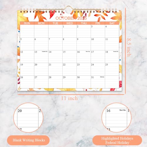 calendar 2025-2026 - wall calendar from aug 2025 to dec 2026- monthly calendar with 140gsm thick paper for planning and organizing for home or office 85 x 11 in wall calendar 2025-2026