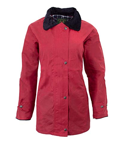 Veste cirée femme rouge Walker & Hawkes pour chasse et campagne