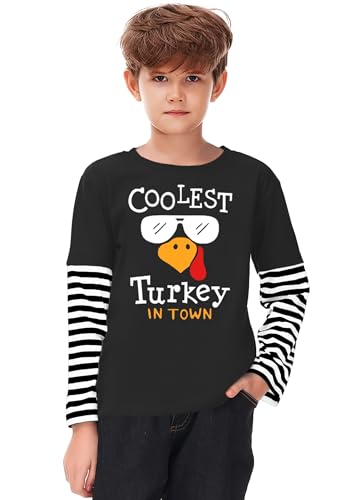 Image of Remimi Unisex Kids Christmas Long Sleeve Shirt Xmas Print Stripe Shirts 2-12 Years