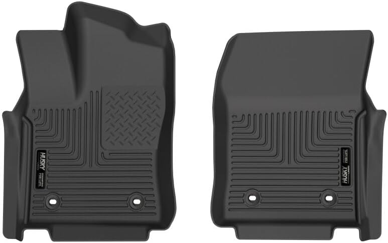 Husky Liners Weatherbeater Floor Mats | Fits 2022-2026 Toyota Tundra, CREWMAX & Double CAB ONLY & 2024-2026 Toyota Sequoia | Front Row, 2-pc Black - 18571