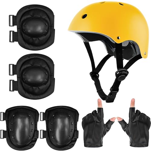 KisSealed - Helmet Adult Men, Skateboard Helmet and Pads for Youth Adult, Adjustable Skating Protective Gear Set with Cycling Gloves Knee and Elbow Pads for Rollerblading, Skating, Scooter - -5%