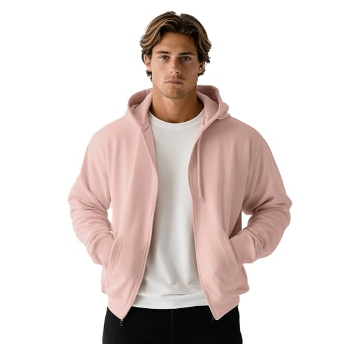 Image of Nobero Classic Zipper Hoodie for Men | Zip Up Hoodies for Men | Regular Fit | Full Zip Closure | Drawstring Hood | Zipped Hooded Sweatshirt | Cotton Rich Zipper Fleece Hoodie