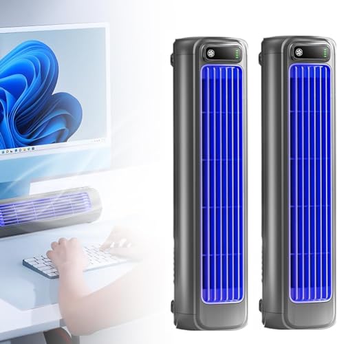 2026 New Cooling Ace Portable Air Conditioner, Mini Cooling Fan with 3 Speeds and LED Touch Screen, USB Rechargeable Air Cooler for bedroom Kitchen Office Home (Grey*2)