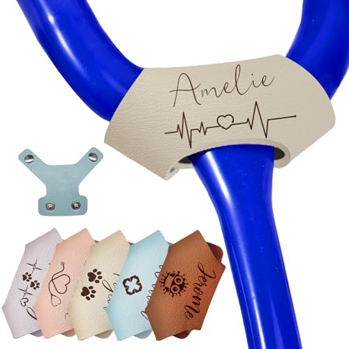 Personalized Stethoscope Name Leather Tag Custom Stethoscope ID Tag for Nurses Accessories Charms Nurses Week Gift for Nurse Doctor Medical Assistant