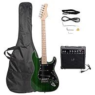 Best choice for yourself or as a gift for your dear friends. A perfect solution for beginners who want to learn to play guitar. Come with 1 x Guitar Bag, 1 x Strap,1 x Guitar Amplifier,1 x Power Wire,1 x Tool,1 x Plectrum, 1 x Tremolo Bar. An instrum...