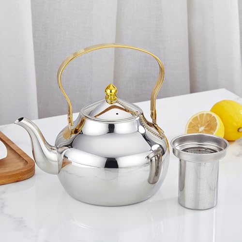 SANQIAHOME 1.6 Qt Stainless Steel Teapot with Infuser, Stovetop Tea Kettle by SANQIAHOME - Used condition - Image 2