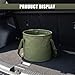 DEAELF 10L 2.5 Gallon Car Collapsible Bucket with Handle, Folding Leakproof Water Storage Basin, Portable Foldable Water Container for Fishing, Camping, Car Cleaning, Beach, Garden (10L-Green)