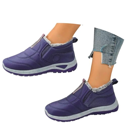 2025 Stivali da neve invernali da donna isolati termicamente comodi foderati per attività all'aperto in tempo freddo donna O scarpe, Lilla, 41 EU