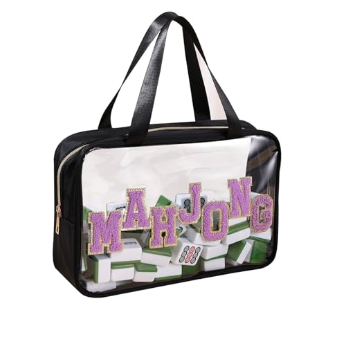 Bolsa para fichas de Mahjong tamaño mediano, negra