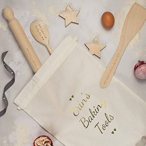 Personalised Baking Set Wooden Spoon Gift for Her Engraved Baking