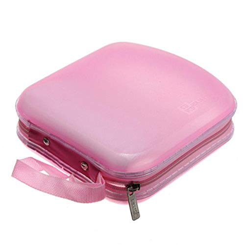 Beaupretty Cd Case, Dvds Wallet Holder Portable Plastic 40 Disc Cd Dvd Vcd Wallet Storage Bag Case Organizer (Pink) #TOP2