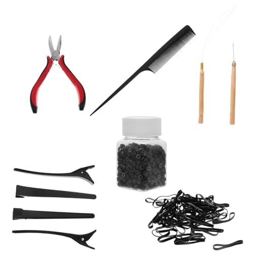 Perles et crochet pour extensions cheveux synthétiques marron foncé SOIMISS