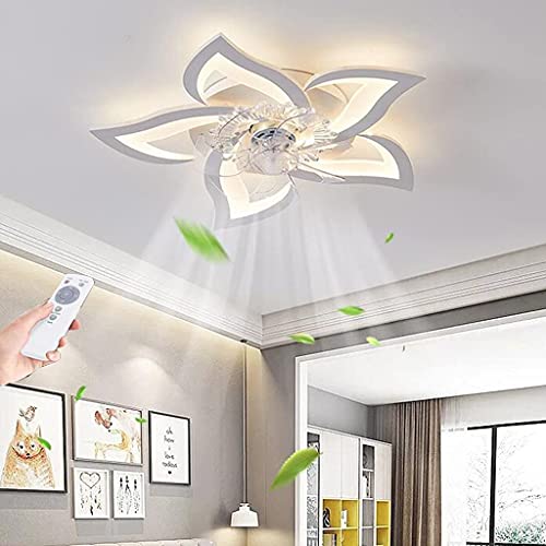 GHY Ventilador De Techo LED con Lámpara,Moderno Espiral Tipo De Flor Diseño Fan Plafón Velocidad De Viento Ajustable, Luz 3 Colores Ajustables,con Mando A Distancia, Dormitorio Iluminación,Gold d Cover